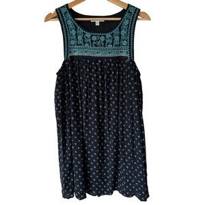 American Eagle Sz Med Dress Tunic Embroidered Sleeveless Flowy Boho Lined Comfy